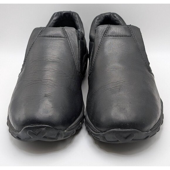 Merrell Womens Size 9 Jungle Moc Black Leather Midnight Ortholite Shoes Slip On - Picture 3 of 8